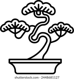 bonsai tree vector icon illustration