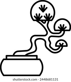 bonsai tree vector icon illustration