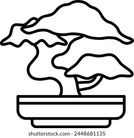 bonsai tree vector icon illustration