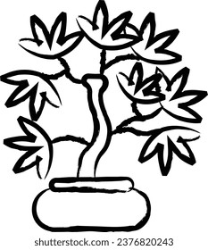 bonsai tree vector illustration icon