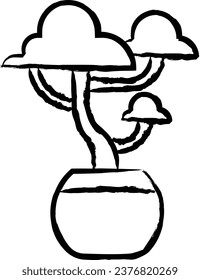 bonsai tree vector illustration icon