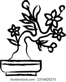 bonsai tree vector illustration icon