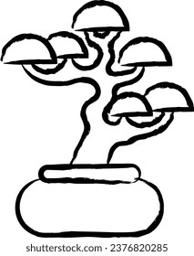 bonsai tree vector illustration icon