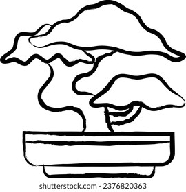 bonsai tree vector illustration icon