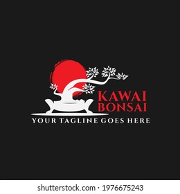 bonsai tree vector logo illustration template