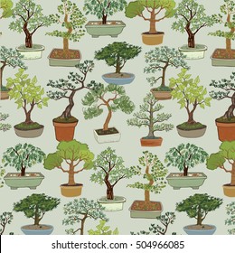 bonsai tree vector pattern