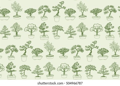 bonsai tree vector pattern