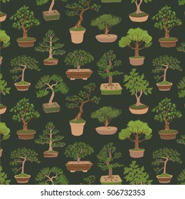 bonsai tree vector pattern