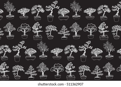 bonsai tree vector pattern