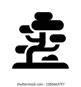 Bonsai vector, Chinese New Year related solid design icon