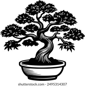 Bonsai Vektorgrafik Handgezeichnete Skizze Illustration