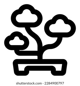 activo de ilustración de icono de vector bonsai
