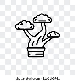 Bonsai vector icon isolated on transparent background, Bonsai logo concept