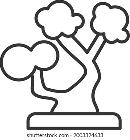 Bonsai Vector Line Icon Design
