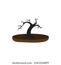 Bonsai vector no leaves on white background