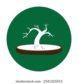 Bonsai vector no leaves on white background