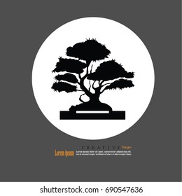 Bonsai.bonsai with potted icon.vector illustration.