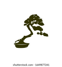 Bonsei logo vector design template, Silhouette Bonsei logo, Illustration