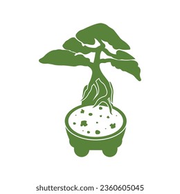 Bonsei logo vector illustration design template