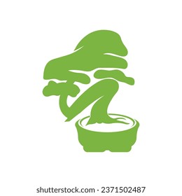 Bonsei logo vector illustration design template