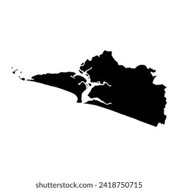 Bonthe District map, administrative division of Sierra Leone. Vector illustration.