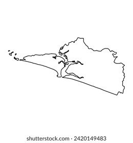 Bonthe District map, administrative division of Sierra Leone. Vector illustration.