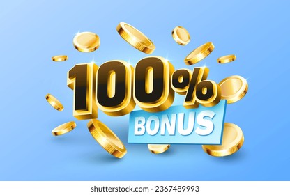 Bonus 100 Cash back service, financial payment label. Vector illustration