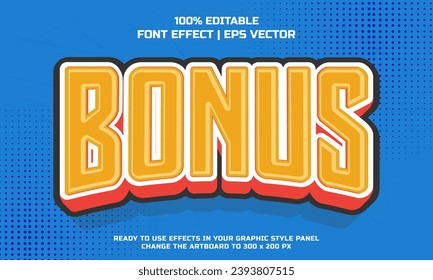 Bonus 3d editable vector text style effect