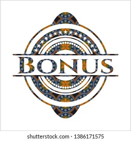 Bonus arabesque style emblem. arabic decoration.