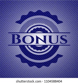 Bonus badge with denim texture