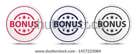 Bonus badge icon crystal flat round button set illustration design isolated on white background