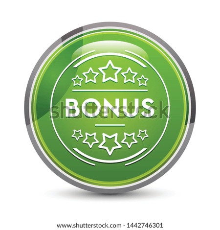 Bonus badge icon isolated on elegant green round button vector illustration