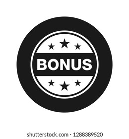 Bonus badge icon vector illustration design isolated on flat black round button