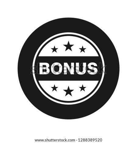 Bonus badge icon vector illustration design isolated on flat black round button