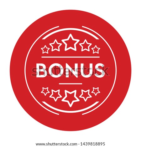 Bonus badge icon vector isolated on flat red round button illustration