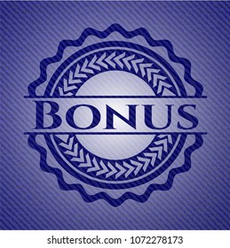 Bonus badge with jean texture
