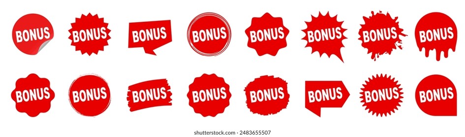 Bonus badge shape ser, special tag symbol