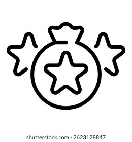 Bonus bag icon. Outline bonus bag vector icon for web design isolated on white background