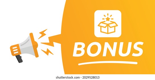 Bonus Banner. Wining Prize Symbol. Bonus Gift Box Banner Poster Graphic Illustration