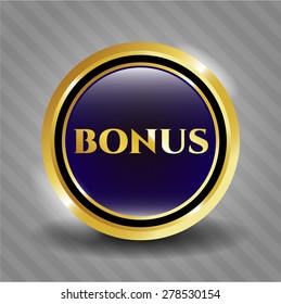 Bonus blue gold shiny badge