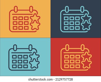 Vorlage für das Bonuskalender-Logo, einfaches Flachsymbol des Kalenders, Vektorgrafik, Datum