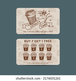 Bonus card hand drawn style, vector.