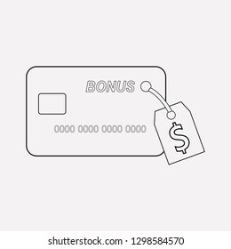Bonus card icon line element. Vector illustration of bonus card icon line isolated on clean background for your web mobile app logo design.