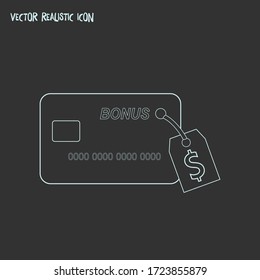 Bonus card icon line element. Vector illustration of bonus card icon line isolated on clean background for your web mobile app logo design.