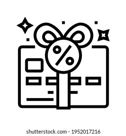 vector de icono de línea de tarjeta de bonus. signo de tarjeta de bonificación. símbolo de contorno aislado ilustración negra