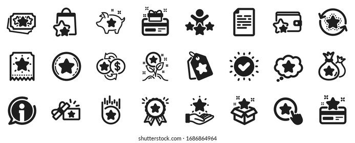 Bonus card, Redeem gift and discount coupon signs. Loyalty program icons. Lottery ticket, Earn reward and winner gift icons. Shopping bag, loyalty card and lottery present. Vector