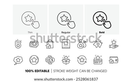 Bonus card, Redeem gift and discount coupon signs. Loyalty program line icons. Lottery ticket, Earn reward and winner gift icons. Linear set. Line icons set. Vector