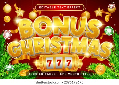 bonus christmas 3d text effect and editable text effect with christmas background