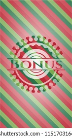 Bonus christmas colors style emblem.
