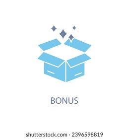 icono de línea de concepto de bonos. Ilustración de elemento simple. diseño de símbolos de esquema de concepto de bonificación.